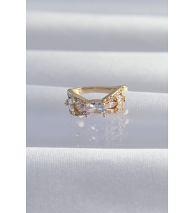 Pirinç Gold Renk Zirkon Taş Kaplama Earcuff Küpe 5886