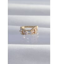 Pirinç Gold Renk Zirkon Taş Kaplama Earcuff Küpe 5886