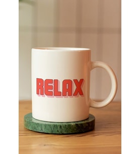 Relax Baskılı Seramik Kahve Çay Kupası
