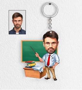 Kişiye Özel Öğretmen Tasarımlı Karikatür Anahtarlık 1