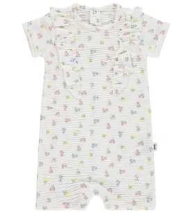 Civil Baby Çiçek Empirme 6-18 Ay Tulum - Ekru