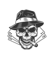Poker Oyun Kartlı Kurukafa Sticker Etiket Çıkartma Pc Laptop Araba Oto Motor Araç