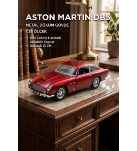Aston Martin DB5 1:38 Ölçek Metal Çek Bırak Model Araba - Açılabilir Kapılar (13 cm)