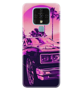 Tecno Camon 16 18P Pova Pova 3 Pova Neo Kılıf Desemli Silikon Mor Araba 1711