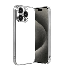 iPhone 15 Pro Max Kamera Korumalı Lensli Silikon - Gümüş