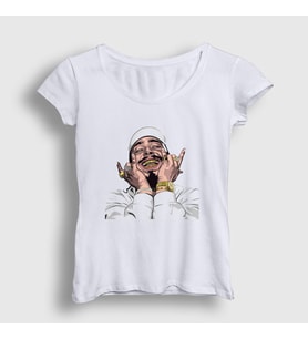 Presmono Kadın Beyaz Laugh Post Malone T-Shirt 304310tt (Beyaz)