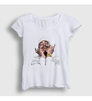 Presmono Kadın Beyaz Laugh Post Malone T-Shirt 304310tt (Beyaz)