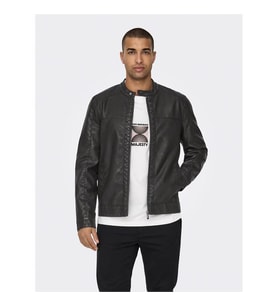 Only & Sons Onsmike Pu Racer Jacket Antrasit Erkek Ceket 22012339