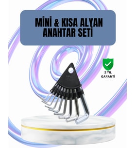9 Parça Alyan Anahtar Seti Altıgen Uçlu Mobilya Tamir İçin