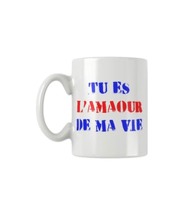 Tu Es L'amaour De Ma Vie Sen Hayatımın Aşkısın Eş Sevgili Hediye Baskılı Kupa Bardak