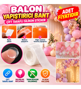 Damla Model Çift Taraflı Yapışkan Balon Yapıştırıcısı (adet fiyatıdır)