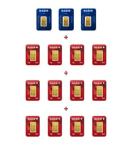 Nadir Gold 24 Ayar 19,5 Gram Külçe Altın (3 Adet 2,5 Gram Külçe Altın + 12 Adet 1 Gram Külçe Altın )