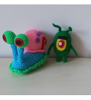 Amigurumi Oyuncak Bebek Salyangoz Saly ve Plankton