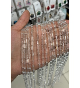 Cam Şefaf Silindir Kesim Parlak 5x10mm Dizi