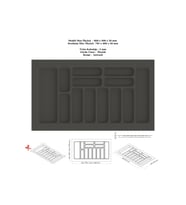 Genişli Çekmece İçi Kaşıklık ve Düzenleyici, Organizatör 86x49 cm antrasit