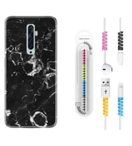 Oppo Reno 2Z 4 Lite 4 Pro 5 6 7 A31 Kılıf Kablo Koruma Spiral Silikon Black Hole Marble 1387