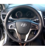 DİKİŞLİ DİREKSİYON KILIFI SİYAH DERİ SİYAH DİKİŞLİ HYUNDAİ ACCENT BLUE İÇİN