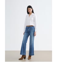 LCW Jeans İndigo Beli Kemerli Wideleg Kadın Jean Pantolon