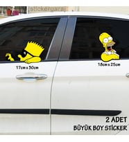 gözlüklü sürücü ve yolcu cam sticker yeni nesil büyük boy etiket 2li