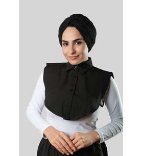 Siyah Gömlek Yakalı Boyunluk Terikoton Düz 1015_01