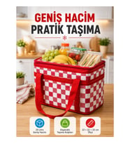 Mey İthalat® Isı Yalıtımlı Termos Piknik Çantası Geniş Hacimli Soğuk ve Sıcak Taşıma Çantası