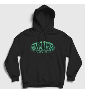 Presmono Unisex Beyaz Logo V2 Jinjer Kapüşonlu Sweatshirt 161140tt (Siyah)