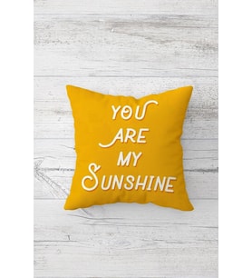 My Sunshine Yazılı Çift Tarafı Baskılı Gizli Fermuarlı Yastık Kılıfı Kırlent Koltuk Yastık Kılıfı (Beyaz)