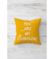 My Sunshine Yazılı Çift Tarafı Baskılı Gizli Fermuarlı Yastık Kılıfı Kırlent Koltuk Yastık Kılıfı (Beyaz)