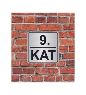 9. Kat  Yazılı Metal Yönlendirme Levhası 15x15 cm
