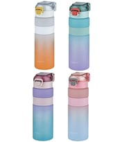 Vagonlife 800 ML Çift Renk Kaydırmaz Silikon Gövde Motivasyon Su Matarası (Karışık Renk 1 Adet)