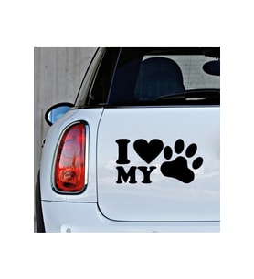 Kedi Köpek Pet Araba oto Sticker Pati Resmi Siyah Renk