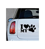 Kedi Köpek Pet Araba oto Sticker Pati Resmi Siyah Renk