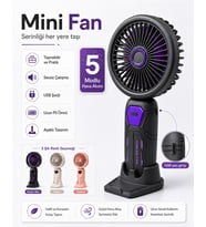 Cooler Star Taşınabilir Mini Fan 5 Kademeli & USB Şarjlı Masaüstü El Fanı