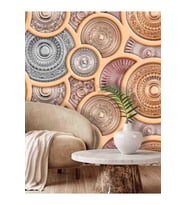 Dreamwall 3D Şam Desenli Silinebilir Sağlıklı Tekstil Duvar Kağıdı (Çok Renkli)