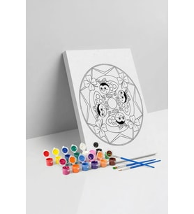Uğur Böceği Desenli Mandala Tuval Boyama Seti 40x50 cm
