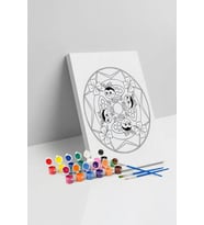 Uğur Böceği Desenli Mandala Tuval Boyama Seti 40x50 cm