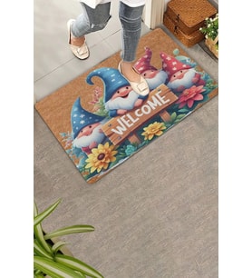 Valerine Life Çiçekler ve Cüceler Welcome Kapı Önü Paspası 45x70cm