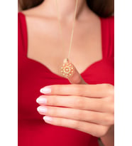 Yaşam Çiçeği Zirkon Taşlı 14K Gold Kaplama Kadın Kolye (Beyaz)