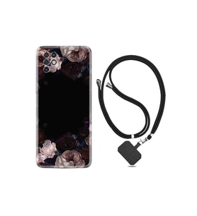 Huawei Mate 10 Pro Kılıf Resimli Desenli Silikon Boyun Askılı Dark Flowers 1906