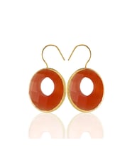 Kadir Jewellery 22 Ayar Altın Kaplama Kadın Taşlı Küpe -El İşçiliği Ve Hipoalerjenik Küpe