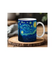Van Gogh Strary Night Tasarımlı Beyaz Seramik Baskılı Kupa Bardak 330ml