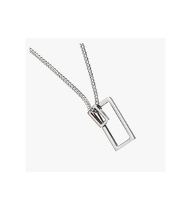Modern Geometrik Tasarım Kolye – 60 cm Zincirli Zamak Kaplama Unisex Minimal Aksesuar (Gümüş)