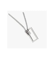 Modern Geometrik Tasarım Kolye – 60 cm Zincirli Zamak Kaplama Unisex Minimal Aksesuar (Gümüş)