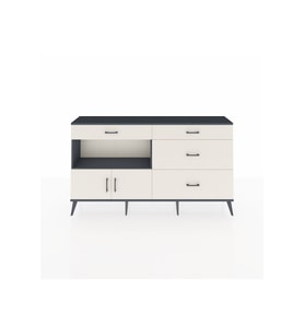 Arges Konsol Tek Raflı 4 Çekmeceli 2 Kapaklı 176x30x99 Antrasit-Aytaşı