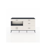 Arges Konsol Tek Raflı 4 Çekmeceli 2 Kapaklı 176x30x99 Antrasit-Aytaşı