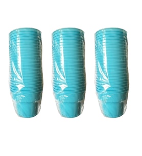 Omeyva Renkli Sert Mika Plastik Kristal Bardak - Turkuaz - 6 Oz / 180 CC - 75 Adet