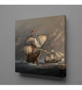 TEKNELER VE DENİZ KANVAS TABLO 160x160cm