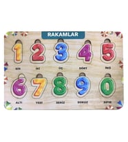 Farbu Oyuncak Renkli Rakamlar 10 Pcs Eğitici Ahşap Puzzle FBP14