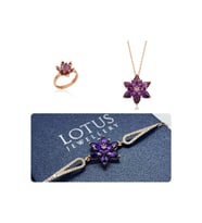 Lotus Çiçeği Kolye,bileklik Ve Yüzük Seti 925 Ayar Gümüş Set