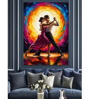 Dans Eden Tutkulu Tango Çifti Dekoratif Kanvas - Mdf Ahşap Tablo
